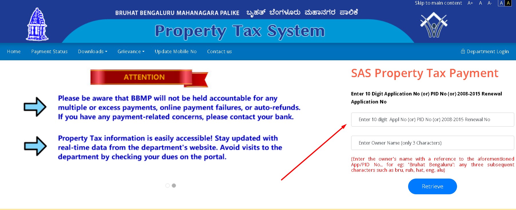 BBMP Property Tax 2023 24 Online Payment Check Status Bill Receipt
