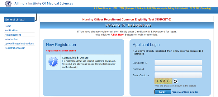 NORCET Admit Card 2023