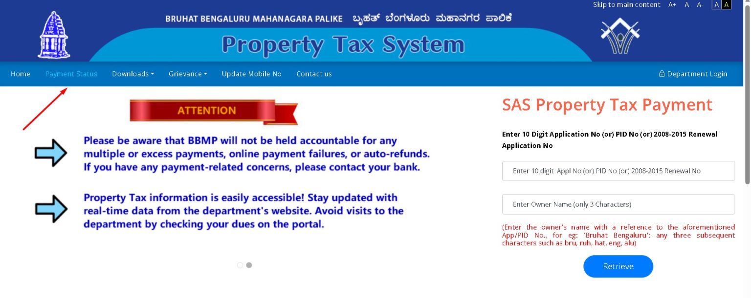 BBMP Property Tax 202324 Online Payment, Check Status, Bill Receipt