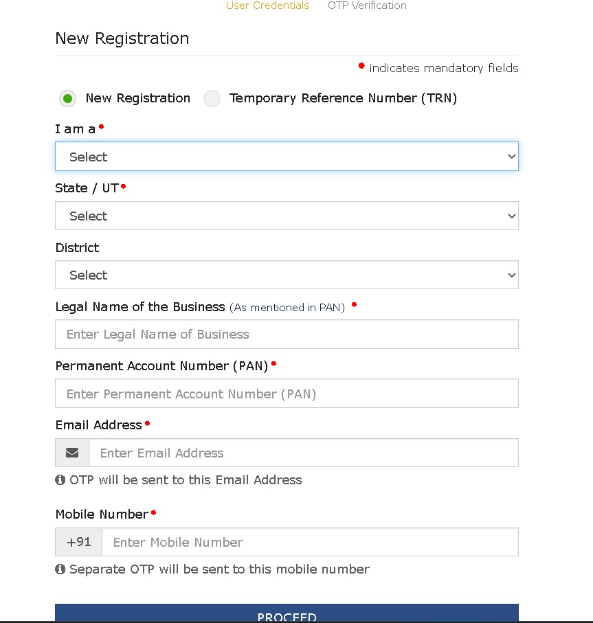gst new registration form 