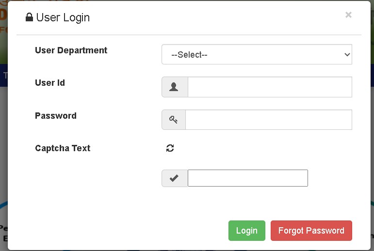 Login menu eHrms