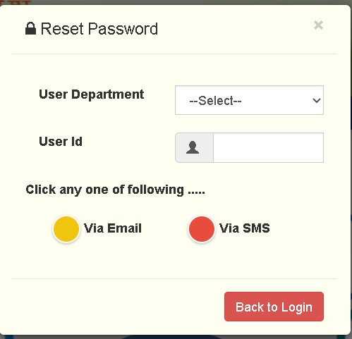 Reset Password eHRMS