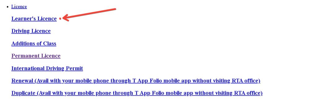 Learner's license telengana transport